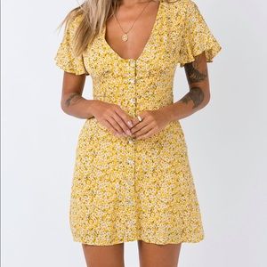 NWOT Princess Polly Yellow Floral Mini Dress
